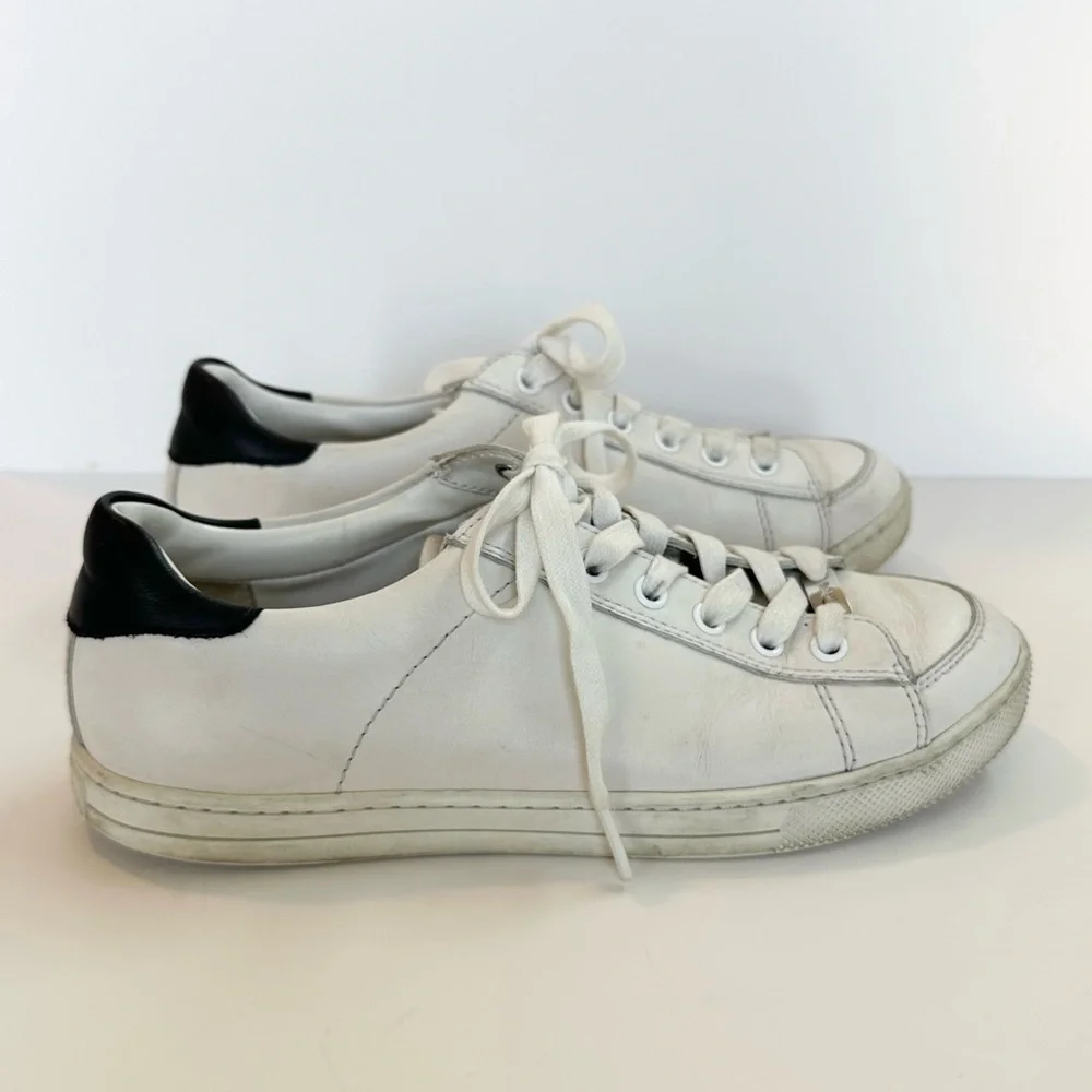 Coach Porter Lace Up Sneakers in White & Navy